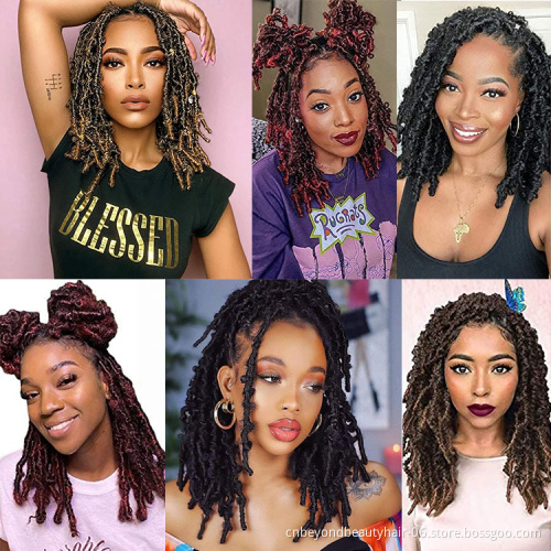 Butterfly Locs Crochet Hair Colors Pre-looped Bob Distressed Faux Locs Crochet Braids Soft Butterfly Loc Braiding Hair Synthetic